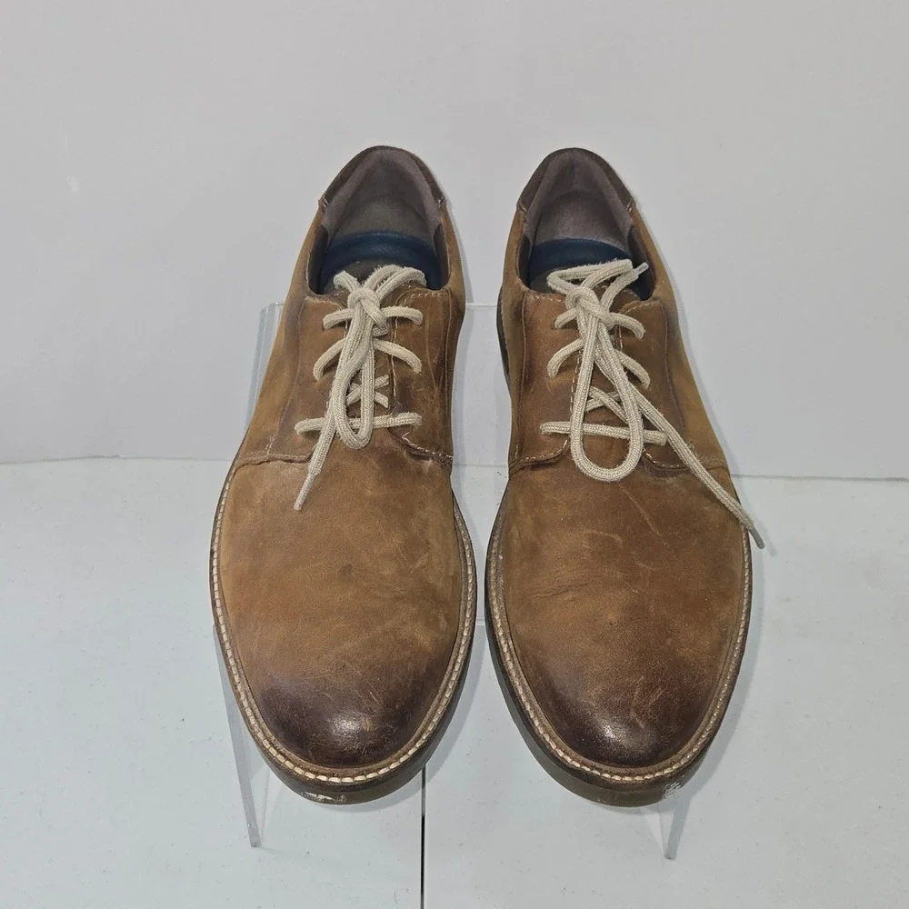 Clarks Collection Mens 8.5 M Brown Leather Lace Up Derby Shoes 26138377675